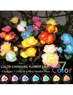 Luces de Jardín Solares TONULAX - Rosa Cambiante 7 Colores (2 Paquetes) 2