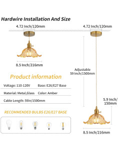Lámpara Colgante Noawink Medusa Vidrio Marrón Chic 2