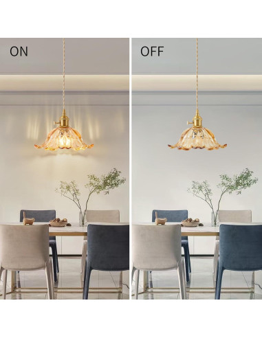 Lámpara Colgante Noawink Medusa Vidrio Marrón Chic