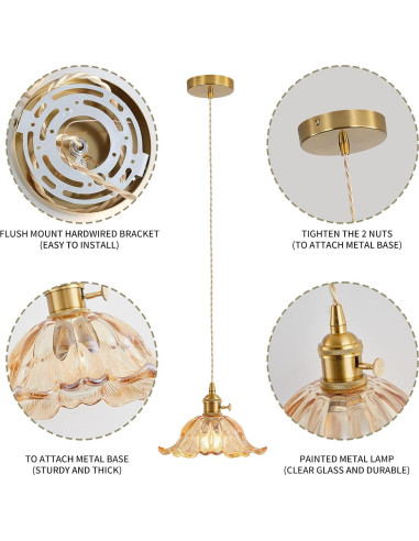 Lámpara Colgante Noawink Medusa Vidrio Marrón Chic