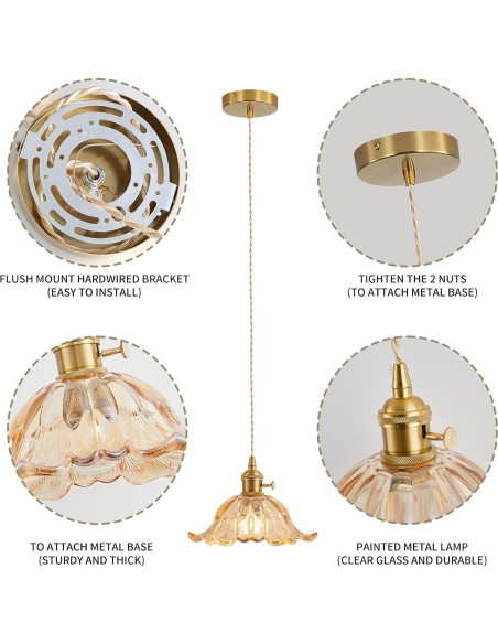 Lámpara Colgante Noawink Medusa Vidrio Marrón Chic