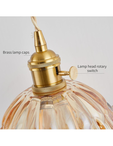 Lámpara Colgante Noawink Medusa Vidrio Marrón Chic