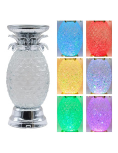 Lámpara de Lava LED YAKii Piña Plata 24.5 cm Decorativa