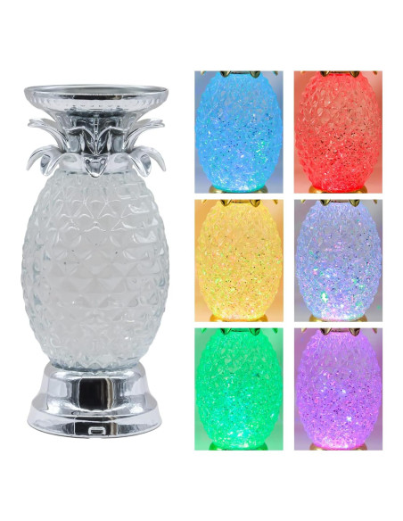 Lámpara de Lava LED YAKii Piña Plata 24.5 cm Decorativa