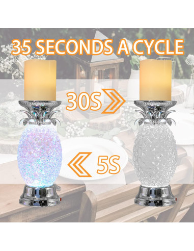 Lámpara de Lava LED YAKii Piña Plata 24.5 cm Decorativa