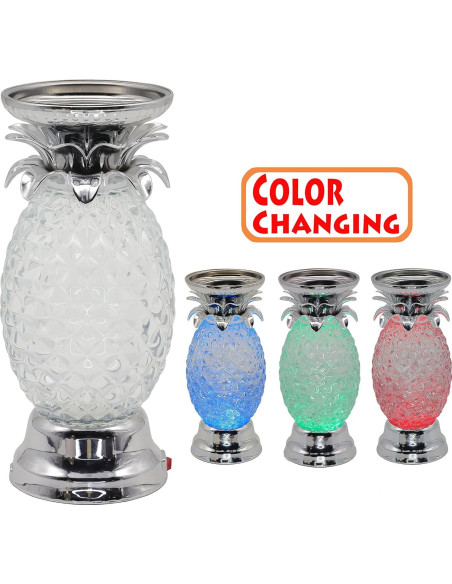 Lámpara de Lava LED YAKii Piña Plata 24.5 cm Decorativa