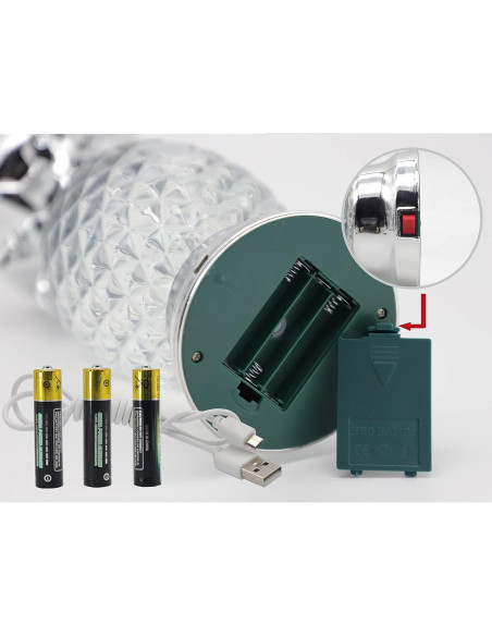 Lámpara de Lava LED YAKii Piña Plata 24.5 cm Decorativa