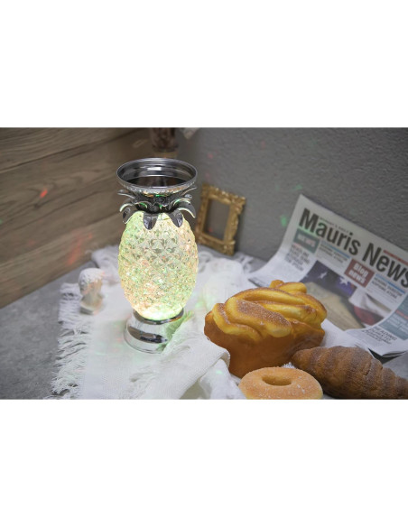 Lámpara de Lava LED YAKii Piña Plata 24.5 cm Decorativa