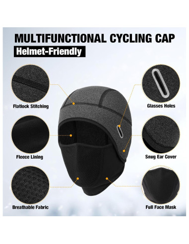 Gorro Térmico MELASA con Cubierta Facial para Ciclismo