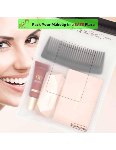 Paquete de 4 Bolsas de Aseo Transparentes ecomanner TSA