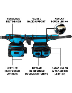 Cinturón de herramientas OX Tools con 6 bolsillos y acolchado 2