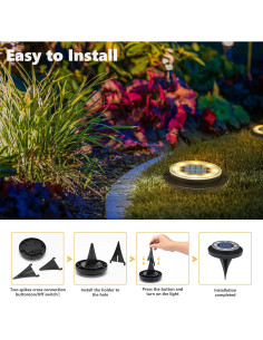 Luces Solares de Suelo Flacchi - Paquete de 12, Impermeables 2