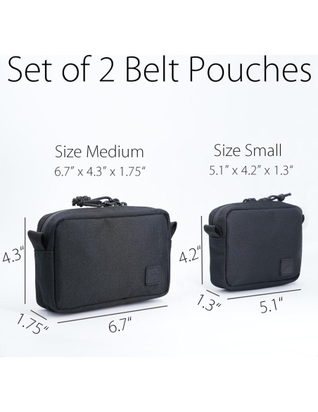 Bolsa de Cintura Diodrio 2 Pack EDC Impermeable Negra