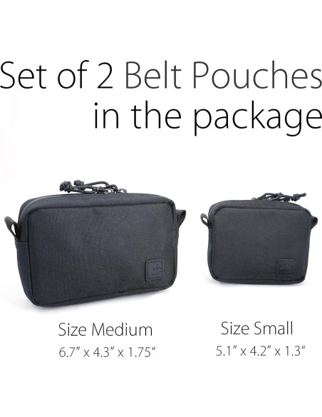 Bolsa de Cintura Diodrio 2 Pack EDC Impermeable Negra