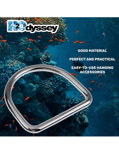 Anillo D Recto H2Odyssey - Acero Inoxidable para Buceo