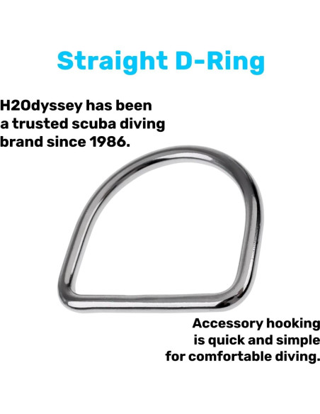 Anillo D Recto H2Odyssey - Acero Inoxidable para Buceo