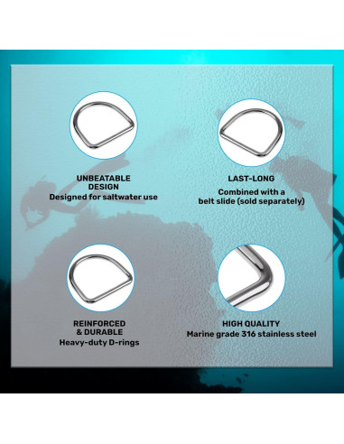 Anillo D Recto H2Odyssey - Acero Inoxidable para Buceo