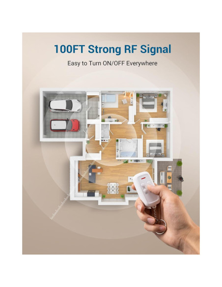 Toma de Luz Inalámbrica DEWENWILS con Control Remoto y Regulador