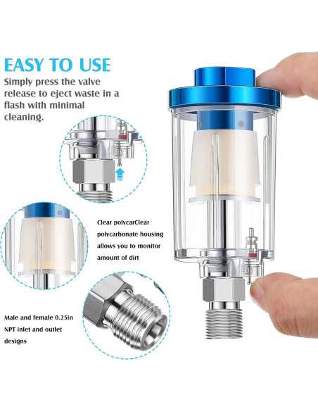 Válvula Reguladora de Aire Honoson 1/4" con Manómetro y Filtro