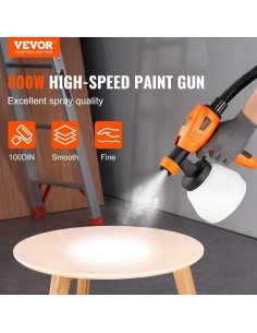 VEVOR Pulverizador de Pintura Eléctrico 800W 1300ml 3 Boquillas 2