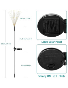 Luces de Jardín Solares JJGoo 120 LEDs 2 Modos Impermeables 2