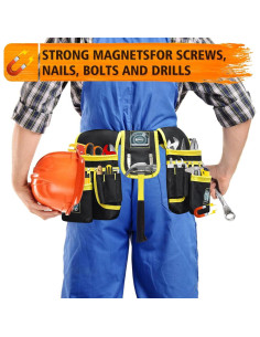 Cinturón de Herramientas XonyiCos 26 Bolsillos Magnético 2