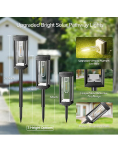 Luces Solares de Camino WdtPro, Paquete de 8, IP65, 15h 2