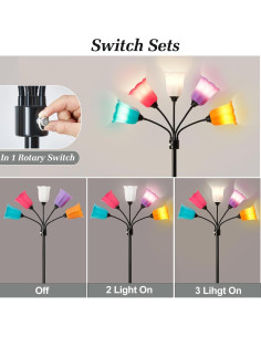 Lámpara de Pie LED RAYIGNIHT Medusa 5 brazos ajustables 2