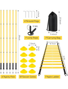 Equipo de Agilidad SMTPDT: 6 Postes, Escalera 6,10m, 10 Conos 2