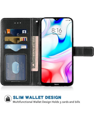 Funda Cartera Plegable para Xiaomi Redmi 8A Negra