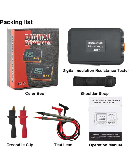 Probador de Aislamiento Digital JUNLIXN VC60B+ 250/500/1000V