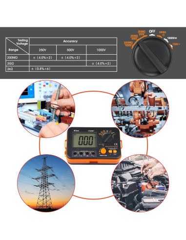 Probador de Aislamiento Digital JUNLIXN VC60B+ 250/500/1000V