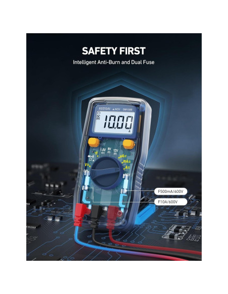 Multímetro Digital AstroAI ASIDM130B, Mide Voltaje y Más
