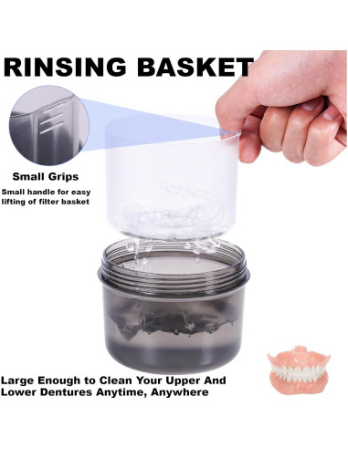 Estuche para Dentaduras Heigoeost Gris Transparente 9.4 cm