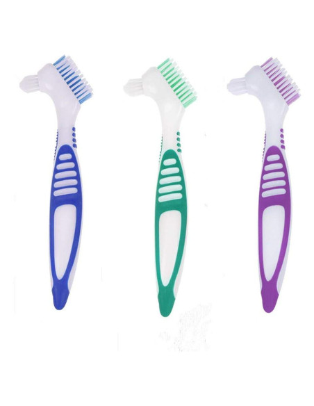 Cepillo de Limpieza de Dentaduras QIUTINGD 3 Pcs Cerdas Suaves