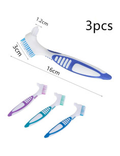 Cepillo de Limpieza de Dentaduras QIUTINGD 3 Pcs Cerdas Suaves 2
