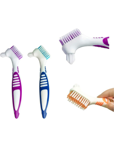 Cepillo de Limpieza de Dentaduras QIUTINGD 3 Pcs Cerdas Suaves