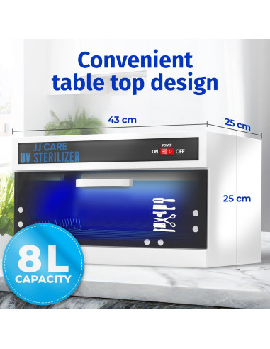Gabinete Desinfectante UV JJ CARE 8L - Temporizador Manual
