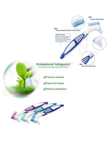 Cepillo de Limpieza de Dentaduras QIUTINGD 3 Pcs Cerdas Suaves