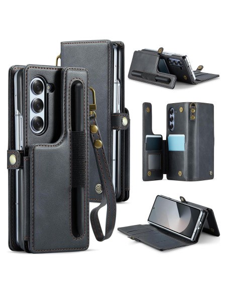 Funda de Cartera Vinich para Samsung Galaxy Z Fold 6 Negra