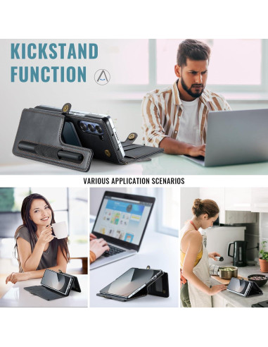 Funda de Cartera Vinich para Samsung Galaxy Z Fold 6 Negra