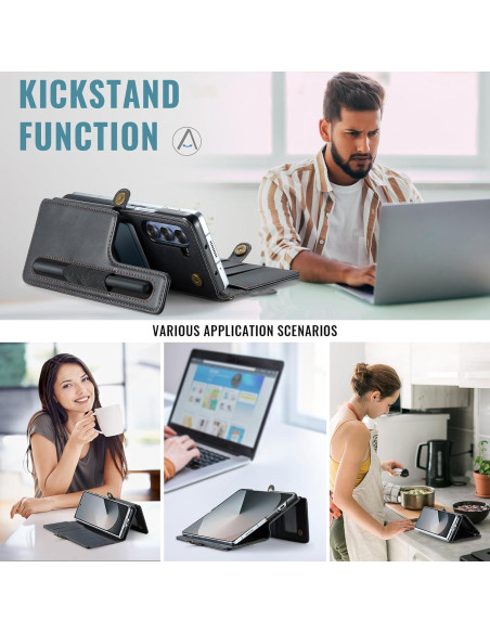 Funda de Cartera Vinich para Samsung Galaxy Z Fold 6 Negra