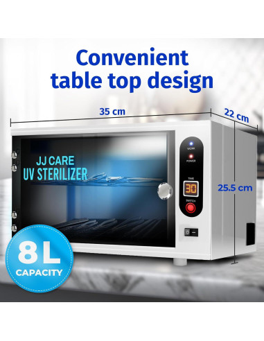 Esterilizador UV JJ CARE 8 Litros con Temporizador LED