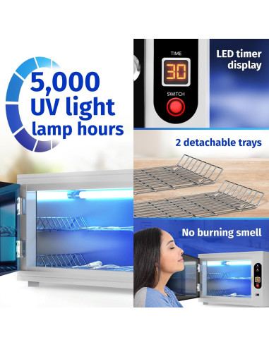 Esterilizador UV JJ CARE 8 Litros con Temporizador LED