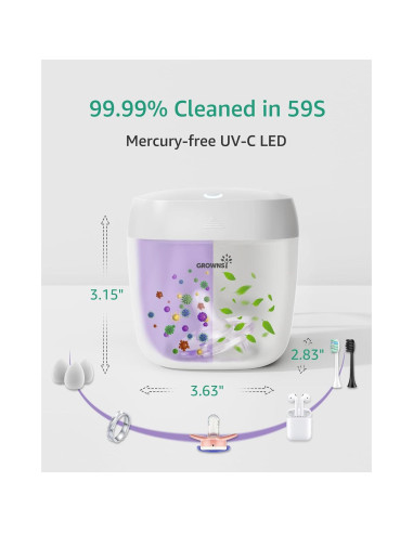 Esterilizador de Chupetes GROWNSY SP01 Blanco USB 99.99% Limpio