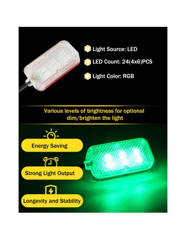 Luces LED de Interior para Coche YONGMING RGB Control APP 12V