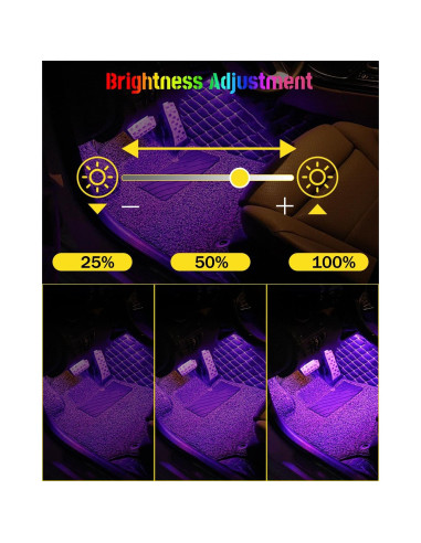 Luces LED de Interior para Coche YONGMING RGB Control APP 12V
