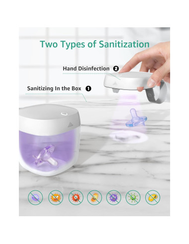 Esterilizador de Chupetes GROWNSY SP01 Blanco USB 99.99% Limpio