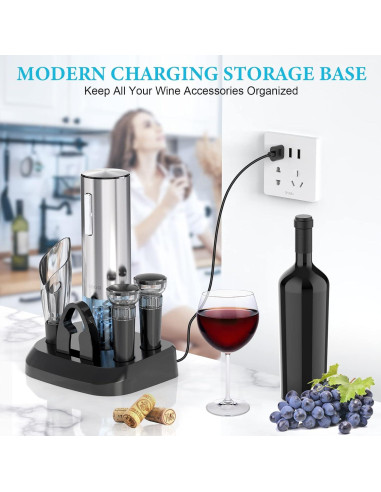 Abridor de Vino Eléctrico Moocoo KPQ-SL Set Completo