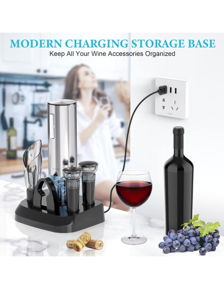 Abridor de Vino Eléctrico Moocoo KPQ-SL Set Completo